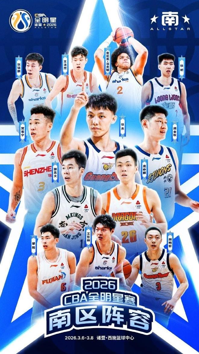 CBA官宣全明星各项完整阵容:张镇麟邹阳入选 替换孙铭徽约克